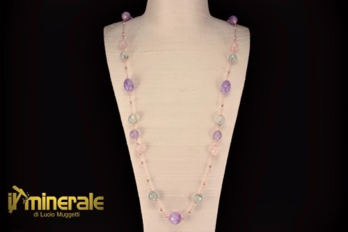 Ca022Ns6235-1_collana_catene_pietre_dure_semipreziose_quarzo_rosa_ametista_prehnite