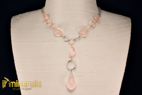 G084pNs7035-1_gioielli_argento_collana_catene_girocolli_pietre_dure_quarzo_rosa